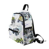 GIOVANIOR Cartoon Monster Trucks Lightweight Travel School Backpack for Boys Girls Kids