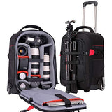 Convenient Photography Rolling Luggage Digital Shoulder Suitcase with Wheels Men Camera Cabin Trolley Travel Bags (Color : Small)