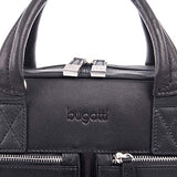 Bugatti Sartoria Medium Top Grain Leather Zipper Briefcase, Leather, Black