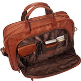 Mancini Leather Goods Colombian Zippered Double Compartment 15.6" Laptop/Tablet