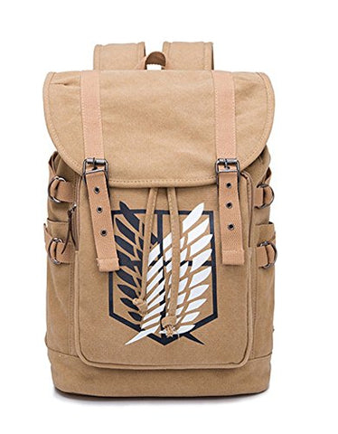 Gumstyle Attack on Titan Anime Canvas Drawstring Backpack Knapsack Rucksack Schoolbag for Boys Girls Students