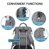 LOVEVOOK Laptop Backpack Womens Computer Bag Nurse Teacher Backpack Purse Laptop Bookbag, 17 inch, Plait Grey