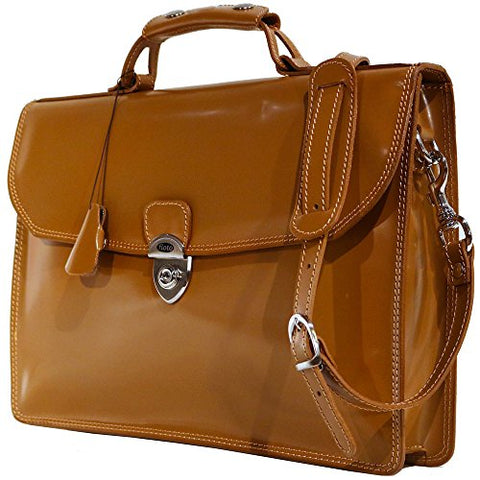 Floto Milano Limited Brown Leather Briefcase Attache Lap-top Case