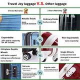 Travel Joy Expandable Spinner Luggage Sets,TSA lightweight Hardside Luggage Set, Premium Hardshell 20" 24"28 inches Luggage 3 piece Set (DARK GREY, 3-piece)