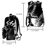 LORVIES Black White Design Softball Lightweight School Classic Backpack Travel Rucksack for Girls Women Kids Teens