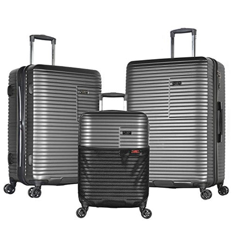 Olympia Taurus 3 Piece Luggage Set 21/25/29 Inch, Charcoal Gray