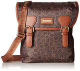 Calvin Klein womens Calvin Klein Belfast Nylon Flap Over Buckle Messenger, brown/khaki, One Size