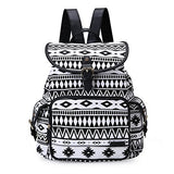 ECOSUSI Backpack Cute School College Casual Daypack Canvas Bookbag for Teens Girls, Black