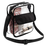 Bags For Less Clear Messenger Beg Stadium Approved Crossbody Purse Clear Lunch Box Adjustable Strap, Easy to Clean and Water Resistant Tote Bag Great for Men, Women, Kids (Crossbody Purse Bag)