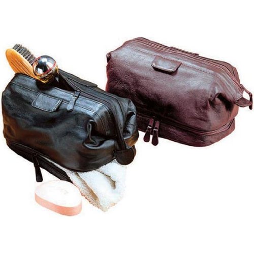 Cowhide Leather Travel Kit Color: Black