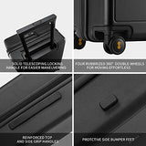 LEVEL8 Elegance Matte Carry-On Luggage, 20” Hardside Suitcase, Lightweight PC Matte Hardcase Spinner Trolley for Luggage, TSA Approved Cabin Luggage with 8 Spinner Wheels- Black, 20-Inch Carry-On