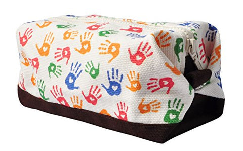 Vietsbay'S Women Colorful Handprint Canvas Toiletry Bag Makeup Cosmetic Pouch