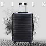 SSLine 3 Piece Luggage Sets Suitcase,Expandable ABS Lightweight Hardshell Spinner Wheel 3 Piece Set Travel Bag with TSA Lock 20/24/28 inch (Black)