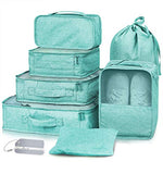 Packing Cubes 7 Pcs Travel Luggage Packing Organizers Set with Laundry Bag (Pale blue)