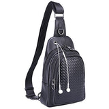 Banuce Top Grain Cowhide Leather Versatile Sling Bag Shoulder Chest Packs Cross Backpack