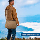 US Air Force Army Heavyweight Canvas Messenger Shoulder Bag in Mocha & Black