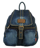 Saierlong Women'S And Girl'S Denim Backpack Jean School Bag Travel Bag Blue