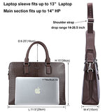 Banuce Genuine Leather Briefcase for Men Business Slim Laptop Attach Case Tote Menssenger Bag