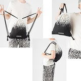 Samgoo Unisex Drawstring Backpack Bag Lightweight Sackpack Gym Sack Sport Bags With Pu Inside