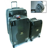 3 Pc Luggage Set Suitcases Spinner Bag Rolling Expandable Travel Trolley Black