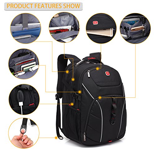 Laptop Backpack , Coolbell 18.4 Inch Computer Bag With Usb Port Water ...