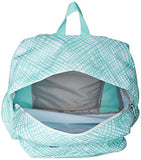 JanSport Womens Classic Mainstream Superbreak Backpack - Aqua Dash Jagged Plaid / 16.7" H X 13" W X