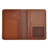 Zlyc Vintage Vegetable Tanned Leather Travel Passport Holder Case Cover Wallet (Brown)