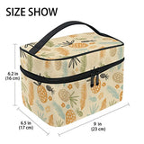 Makeup Bag Pineapple Flower Travel Cosmetic Bags Organizer Train Case Toiletry Make Up Pouch