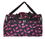 22" Fashion Multi Pocket Gym Dance Cheer Travel Carry On/Duffle Bag (Blank - Hot Lips)