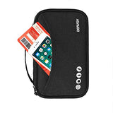 Defway Passport Wallet RFID Blocking Travel Organizer Bag, Family Passport Holder with ID Window