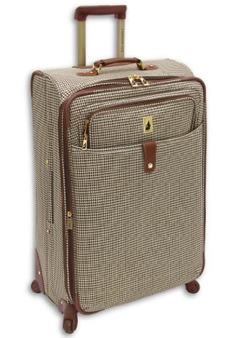 London Fog Luggage Chelsea 29 Inch 360 Expandable Upright Suiter, Olive Plaid, One Size
