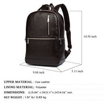 BOSTANTEN Leather Laptop Backpack Shoulder School Camping Travel Casual Bag Daypack for Men Coffee
