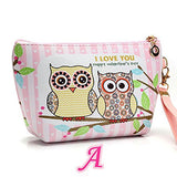 AMA(TM)® Owl Portable Zip Toiletry Travel Cosmetic Bag Makeup Case Pouch Toiletry Wash Kit
