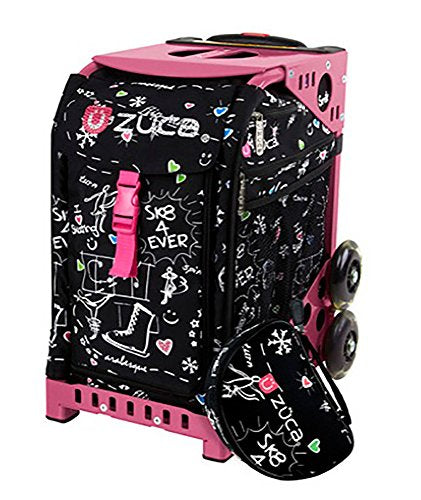 Zuca Bag Black Sk8 Limited Edition Insert & Pink Frame W/ Flashing Wheels