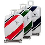 Santa Barbara Polo Racquet Club Ribbon Collection Expandable 3 Piece Luggage Set (Blue Ribbon)