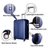 FOCHIER 3 Piece Hardshell Luggage Set, Expandable Hardside Lightweight Fashion PC+ABS Suitcase with Spinner Wheels & TSA Lock (20/24/28), Blue