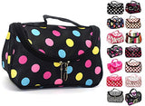 Stylesilove Womens Compact Cosmetic Organizer Beauty Essential Makeup Bag (Multi Hearts Black)