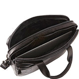 Mancini Leather Goods Zippered Double Compartment Briefcase with RFID Secure