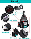 Mens Womens Luminous Sling Bag with USB Charging Port