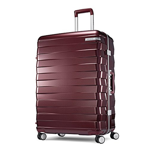 Samsonite Framelock Hardside Checked Luggage with Spinner Wheels, 28 Inch, Cordovan