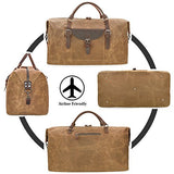 Oversized Travel Duffel Bag Waterproof Canvas Genuine Leather Weekend Bag Weekender Overnight