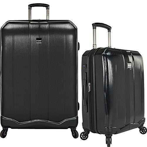 U.S Travelers Piazza 2-Piece Lightweight Expandable Luggage Set - Black (22-Inch And 30-Inch)