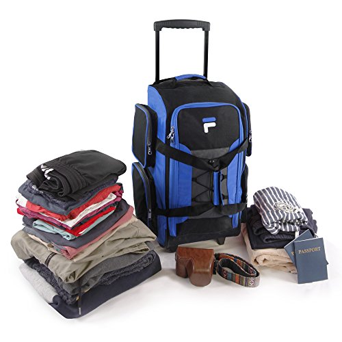 Fila 22" Lightweight Carry On Rolling Duffel Bag, Blue, One Size