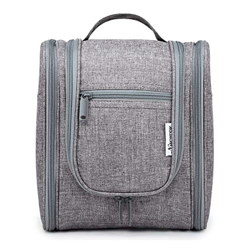 Hanging Travel Toiletry Bag Cosmetic Make up Organizer for Women and Men (Grey)