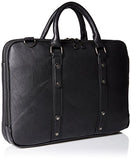 Kenneth Cole Reaction Faux Leather Slim Dual Compartment Top Zip 16" Laptop Business Case, Black