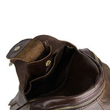 Sealinf Men'S Leather Outdoor Chest Cross Body Bag Fanny Backpack (Deep Brown)
