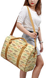 Pattern With Doodle Elephants Printed Canvas Duffle Luggage Travel Bag Was_42