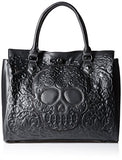 Loungefly Lattice Skull Tote Shoulder Bag, Black, One Size