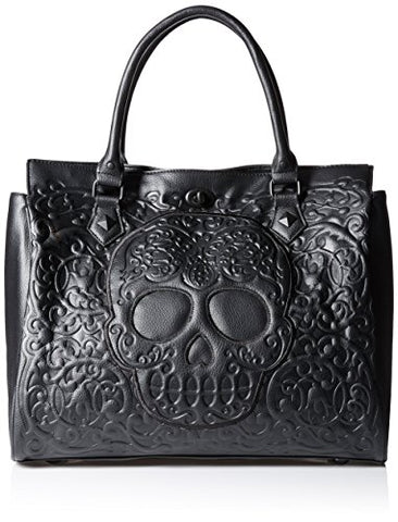 Loungefly Lattice Skull Tote Shoulder Bag, Black, One Size