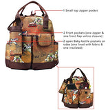 Nicole Lee Diaper Bag Backpack, Multiple Compartments Brown Changing Mat, Bottle Holder Travel Backpack